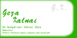 geza kalnai business card